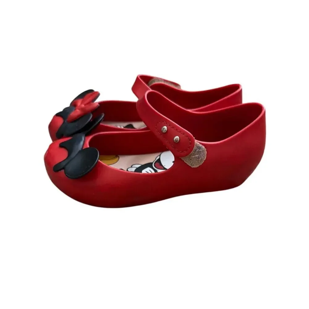 Mini Melissa Ultragirl + Disney Twins Mary Jane flats in red toddler size 10